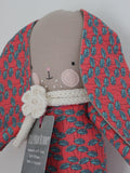 TillyBob Bunny - coral floral print with flower