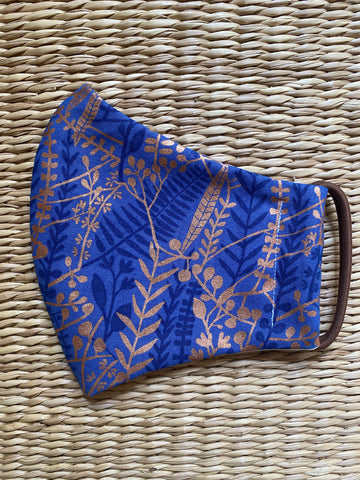 NEW! - Twilight Metallic Botanical - Adult Cotton Face Mask