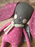 TillyBob Bunny - white stars with grey face